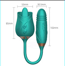 Load image into Gallery viewer, Hot Newly Teal Green Rose &amp;Vibrator Plus, 55x55x300mm, 6.0 ounces, 60.0 Count
