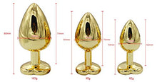 Load image into Gallery viewer, 3Pcs Set Luxury Metal Butt Toys Heart Shaped Anal Trainer Jewel Butt Plug Kit S&amp;M Adult Gay Anal Plugs Woman Men Sex Gifts Things for Beginners Couples Large/Medium/Small,Golden Red
