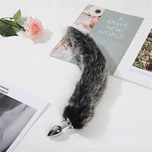 Load image into Gallery viewer, LSCZSLYH Fox Tail Anal Plug Tail Dildo Accessory Butt Plug Fox Tail Role Play for Couple Cosplay (Color : Heather Grey)
