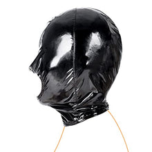 Load image into Gallery viewer, Romi Black Mouth Open Restraint Head Hood Bondage Mask Breathable Headgear with Zipper for Cosplay Costume SM Adult Sex Toys Men (L)
