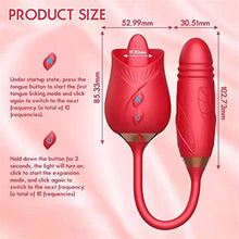 Load image into Gallery viewer, Rose Sex Toy Vibrator for Women 3 in 1 Clitoral Stimulator Tongue Licking Thrusting Vibrator with 10 Modes, Rose Adult Sex Toys Games,Clitoris Nipple Licker for Women Man Couple (RED2)
