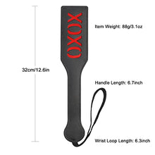 Load image into Gallery viewer, VENESUN XOXO Spanking Paddle, 12.6inch Faux Leather Paddles for Adults BDSM Play, Black
