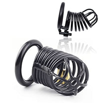 Load image into Gallery viewer, tatabanman Male Chastity Device with 3 Difference Size Rings, Smooth Surface Cock Cage, Locked Cage Lock and Keys Included Black
