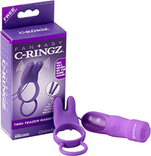 Load image into Gallery viewer, Pipedream Fantasy C-Ringz Twin Teazer Rabbit Ring Dildo, Purple, 1 Pound
