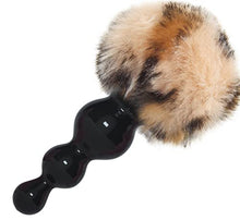 Load image into Gallery viewer, LSCZSLYH Silicone Anal Plug Plush Rabbit Tail Sex for Women Men Gay Sexy Butt Plug Tail Anal Plug Erotic Role Play Accessories (Color : Black-Leopard)
