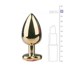 Load image into Gallery viewer, EasyToys Anal Collection - Golden Buttplug with Pink Heart-Shaped Crystal - 9.6 cm / 3.74 inch- Large - buttplug Made of Metal - Several Sizes and Colors
