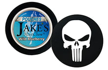 Load image into Gallery viewer, DC Crafts Nation Skin Can Cover Skull with 1 Can Jake&#39;s Mint Chew Wild Blueberry Pouches
