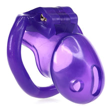 Load image into Gallery viewer, Bondage Masters Nano Chastity Device, Micro Cage with 4 Size Back Rings Included, Purple
