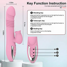 Load image into Gallery viewer, Toy Rose for Women Rabbit Vibrator Clitoris Silent Lifelike Soft Stimulator Heating Function Waterproof Peristalsis Modes Dildo Vibrations G-spot Clit Couple Couples Massage
