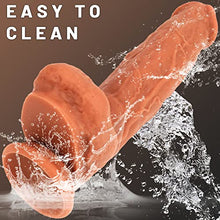 Load image into Gallery viewer, Double Layered Silicone Realistic Dildo Lifelike Strong Suction Cup for Hands-Free Play Realistic Penis G-Spot Stimulation Anal Sex Toys Unisex Couples Strap-on Compatible S079WBHSLDLDSN, Nude
