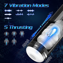 Load image into Gallery viewer, Automatic Male Masturbators, Mesterstar Male Masturbator Cup Stroker with 5 Thrusting &amp; 7 Vibration, Blowjob Hands Free Pocket Pussy with Textured Sleeve for Mens Pleasure, Adult Sex Toys for Men
