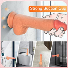 Load image into Gallery viewer, 7.7inch Strap-on Vibration Realistic Silicone Dildo,7 Vibration Modes,Silicone Dildo Sex Toys for Couple G-spot Anal Stimulation,with Heating Function, Remote Control
