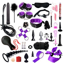 Load image into Gallery viewer, BDSM Restraints Sex Toys Pcs Bondage Restraints Kits Fetish Bed Restraints Set for Beginners SM Adult Games Cuffs Gag Blindfold Spanking Paddle (35Pcs)
