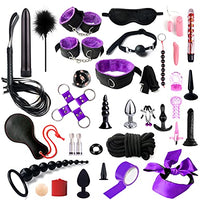 BDSM Restraints Sex Toys Pcs Bondage Restraints Kits Fetish Bed Restraints Set for Beginners SM Adult Games Cuffs Gag Blindfold Spanking Paddle (35Pcs)