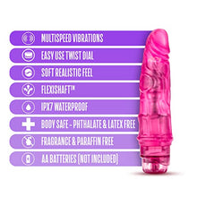 Load image into Gallery viewer, Blush B Yours Vibe 3 - Feels Real Realistic 7.75 Inch Vibrating Dildo - 1.75 In Width - IPX7 Waterproof - Soft Body Safe Material Multi Speed Bendable Vibrator - Sex Toy For Women Couples - Clear Pink
