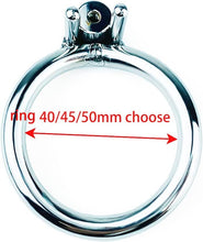 Load image into Gallery viewer, Negative Metal Stainless Steel Catheter Cock Cage Short Male Chastity Device Penis Lock Rings Adult BDSM for Men 51D (Single-Ring 40mm)
