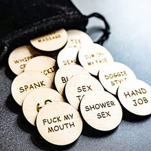 Load image into Gallery viewer, 20Pcs Funny Tokens Sex,Date Night Activity Tokens Funny Wooden Couples Date Night Activity Token Romantic Funny Sex Token Gift Valentines Ideas Gifts for Couples
