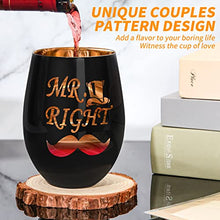 Load image into Gallery viewer, xilaxila Mr Right Mrs Always Right Wine Glasses- Mr and Mrs Gifts- Personalized Wedding Gifts for Couple, Bride and Groom,His and Hers - Cool Engagement Gifts,Bridal Shower Gift
