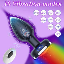 Load image into Gallery viewer, Butt Plug Vibrator- Light Up Butt Plug 10x LED Anal Plug Prostate Massager. 10x Butt Plug Vibrator Couples Sex Toys for Men. Vibrating Butt Plug Wireless Remote Sex Toys Machine Device Anal Vibrator.
