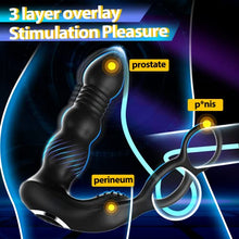 Load image into Gallery viewer, Thrusting Anal Vibrator Prostate Massager with 2 Vibrating Cock Ring, App &amp; Remote Control Anal Plug with 10 Thrusting &amp; Vibrating Modes, Anal Dildo Butt Plug Sex Toys for Men and Couple Pleasure
