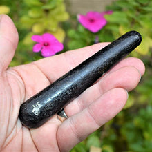 Load image into Gallery viewer, Charged 4&quot; Starburst Flash Nuummite Crystal Massage Wand Healing Energy - Sorcerer&#39;s/Magician&#39;s Crystal - Strong Elemental Magic - Reiki by Zenergy Gems
