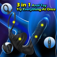 Load image into Gallery viewer, Thrusting Anal Wearable Vibrator, App &amp; Remote Control Butt Plug with Cock Ring for Prostate Massager, 9 Thrusting &amp; Vibrating Modes Anal Sex Toy with Beaded Stimulation for Adult Men, Couples Fun
