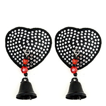 Load image into Gallery viewer, Bijoux de Nip Small Crystals Heart Shaped Nipple Covers with Beads and Bells, 2.9 Ounce
