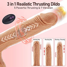 Load image into Gallery viewer, Thrusting Dildo Vibrator Sex Toy for Women with 5 Powerful Thrusting &amp; 7 Vibration, 7.5 Lifelike Silicone Realistic Vibrating Penis Dildo for G-spot Anal Stimulation with Remote &amp; Strong Suction Cup
