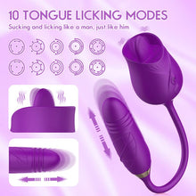 Load image into Gallery viewer, Rose Toy for Women, Clitoral Tongue Vibrator Toy with 10 Modes Powerful, Nipples Clitoris G spot Stimulator for Women, Mini Tongue Sex Toys for Couples (PurpleA)
