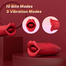 Load image into Gallery viewer, Adult Sex Toys Vibrator, Rose Toy, Rose Sex Toy for Women with 5 Vibration and 10 Kissing Modes. Mouth &amp; Tongue Sex Toy Vibrators, Clitoral Nipple G Spot Stimulation for Couples Pleasure (Red)
