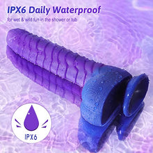 Load image into Gallery viewer, Heated Colour-Changing Thrusting Vibrator Dildo - 8.9&quot; Strong Suction Cup Dildo, MEANINS Baron, Caterpillar Shape Wriggling &amp; Vibrating Dildos with Spot G Vibration, Women Sex Toys Purple
