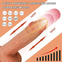 Load image into Gallery viewer, High-Frequency Thrusting Dildo Vibrator - 8.8&quot; Realistic Thrusting Dildo Thick Penis Dildo with Strong Suction Cup for G Spot Anal Prostate Massager, Remote Control Dildo with 9 Thrusting 9 Vibrating
