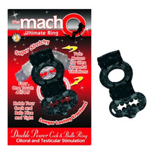 Load image into Gallery viewer, Macho Double Power Cock and Balls Ring, Black
