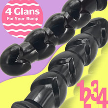 Load image into Gallery viewer, MEBAULT Realistic Dildo with 4 Glans &amp; Suction Cup Black Butt Plug G-spot Anal Dildo Prostate Massager Sex Toy for Men Women Vaginal Anal Masturbation
