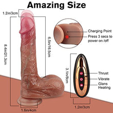 Load image into Gallery viewer, Realistic Dildo Sex Toy with 9 Thrusting &amp; Vibrating Modes, G Spot Vibrator with App &amp; Remote Control, Heating Dildo for Women Vagina &amp; Men Anal Prostate Massager, 8.4&#39;&#39; Huge Penis Adult Toy Flesh
