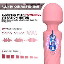 Load image into Gallery viewer, SIKXTOA Mini Vibrator, 8 Speeds 20 Patterns, G Spot Cordless Wand Massager, Clitoral Stimulator, Dildo, Sex Toys, Rechargeable Handheld Powerful Silent Waterproof Female Adult Toys (Wave Pink)
