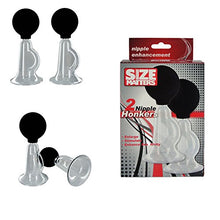 Load image into Gallery viewer, Size Matters Nipple Enlarger Bulbs (Clear &amp; Black) Includes a Free Bottle of Adult Toy Cleaner
