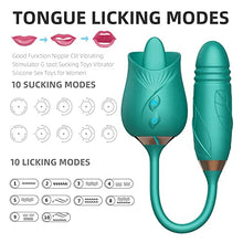 Load image into Gallery viewer, Rose Sex Toy Vibrator Sex Toys for Womans Handheld Waterproof Quiet Rechargeable Personal Massager for Women (Green)
