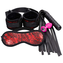 Load image into Gallery viewer, PRETYZOOM 1 Set Bed Restraint Toy SM Bondage Handcuffs Whip Eye Mask Couples Sex Play Games for Sex Cosplay Sex Stimulators Couple Pleasure Toy (Black Red)
