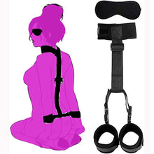 Load image into Gallery viewer, Couples Bed Restraints Sex Queen Bed Sex Handcuffs Adjustable Tied Down Wrist and Ankle Sex Cuffs On Bed Restraints Spreader Sex Chains Kinky Soft Nylon Straps Women Submissive Kit Sweatshirt
