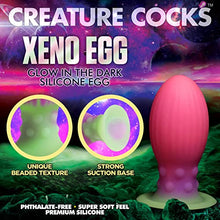 Load image into Gallery viewer, CREATURE COCKS Xeno Egg Glow in The Dark Premium Silicone Egg Adult Sex Toy for Women Men &amp; Couples. Roleplay Egg with Strong Suction Cup and Textured Sides for Stimulation. Large
