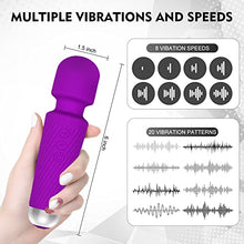 Load image into Gallery viewer, Personal Body Vibrator, Sexy Toy for Women with 20 Vibration Patterns, G-spot, Anal, Whisper Quiet, Waterproof, Handheld, Cordless Neck Shoulder Back Massage Stick,Purple(6 * 1.5 INCH)
