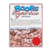 Load image into Gallery viewer, Bachelorette Party Favors Boob Expertise Diploma
