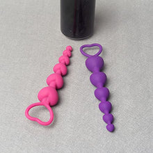 Load image into Gallery viewer, YWZAO G09 Butt Plug Pull Bead Small Size Silicone Male Female Anal Ass Sexy Toy Masturbator (Purple)
