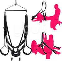 Sex Swing Bondage Restraints, Sex Chair Sex Toys Sweater for Indoor Fetish Sex Position with 360 Degree Spinning, Pillows seat, Adjustable Straps Sex Sling for Adults Couples Sex Furniture A2