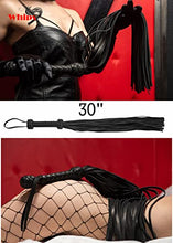 Load image into Gallery viewer, AOXVIA 30&quot; Whip for Sex Play, BDSM Leather Flogger Adult Sex Whip, Spanking Flogger BDSM Play, Black Sex Whip
