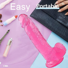 Load image into Gallery viewer, 8.7 inch Realistic Dildo with Strong Suction Cup for Beginner Thrusting Dildo Soft Large Dildos for Women Silicone Thick Dildo for Vaginal G-spot and Anal Used, Pink1
