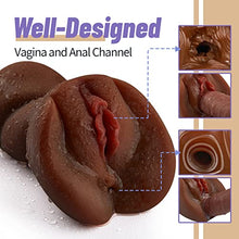 Load image into Gallery viewer, 2 in 1 Brown Pocket Pussy, Realistic Male Masturbator with Strong Suction 3D Fat Lips Vagina and Tight Anus, Lifelike Male Masturbator Toy Adult Toys Sex Toys for Men Masturbation
