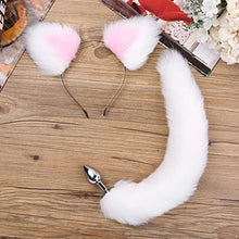 Load image into Gallery viewer, Alvivi Adult Sex Accessories Set,Cat Claw Silicone Tail Ball Butt Plug with Cat Ear Headband for Couple Sex Toys White&amp;Pink One Size
