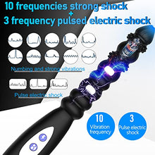 Load image into Gallery viewer, Electric Shock Anal Vibrator Prostate Stimulator 9 Beads Vibrating Anal Plug with 10 Powerful Vibrations 3 Electric Shock Pulse Modes, Anus Massager G-spot Anal Sex Toy for Men, Women
